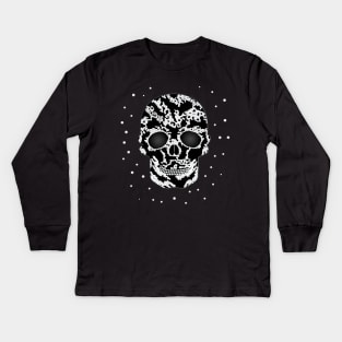 Skully - Black Kids Long Sleeve T-Shirt